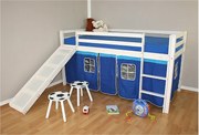 Łóżko piętrowe dla dzieci 208x110x97 cm białe niebieskie