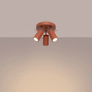 Lampa sufitowa nowoczesny Briix, stal - 3 źródło światła 3000K - L.19.5 x H.18.5 cm - ochra czerwona