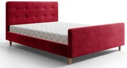 Czerwone tapicerowane łóżko z pojemnikiem 5 rozmiarów P1-Z60