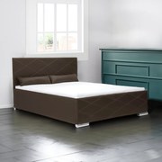 Łóżko tapicerowane z pojemnikiem TRE 180x200 cm Brązowy