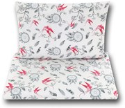 Pościel Do łóżeczka Niemowlęca Dziecięca Poszewki 120x90 - Łapacze Snów Szare Z Jaskółką