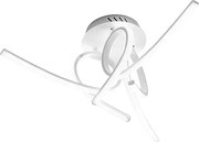 Nowoczesna lampa sufitowa LED Tosca, 45 W, 2500 lm, ciepłe światło 3000 K, satynowe białe aluminium, dyfuzor opalowy, IP20, artystyczny design