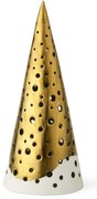 Porcelanowy świecznik w kolorze złota Kähler Design Nobili, wys. 19 cm