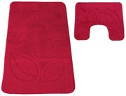 Nowoczesny czerwony komplet chodników do łazienki W7-G80