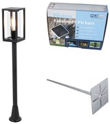 Zewnetrzna Stojąca lampa zewnętrzna czarna 100 cm z kołkiem gruntowym i wpustem kablowym - CharloisDesignerski Oswietlenie zewnetrzne