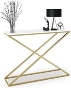Konsola w stylu glamour złoty + biały połysk N6-E30