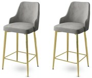 Zestaw krzeseł barowych Enox Grey and Gold, 2 szt., 2 szt.