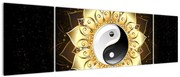 Obraz - Złoty Yin-Yang (170x50 cm)