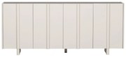 Kremowa niska komoda modułowa z litego drewna sosnowego 200x85 cm Basu – WOOOD