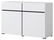 Komoda CROSS 2D2S 119cm biała/czarna HELVETIA