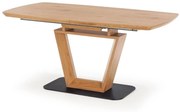 Stół BLACKY 160(220)x90 dąb złoty/czarny rozkładany HALMAR