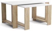 Stoliki kawowe ZESTAW STOLIKÓW 90+65cm MORI Dąb Sonoma/Biały