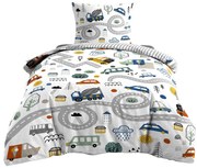Pościel dziecięca 140 x 200 cm, dwuczęściowa, wzór w autka