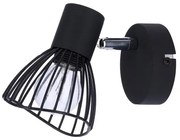 Czarny loftowy kinkiet ścienny z ażurowym kloszem - V169 R4-A70