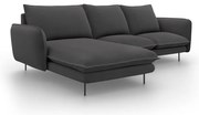 Ciemnoszara sofa narożna Cosmopolitan Design Vienna, lewostronna