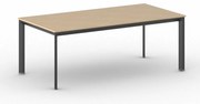 Stół konferencyjny do biura PRIMO INVITATION, 200x100 cm, czarna podstawa, buk