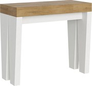 Konsola rozkładana 90x40/196 cm Spimbo Mix Small Blat Dąb naturalny - Struktura Frassino biała