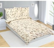 Bellatex Pościel bawełniana Gałązka beżowy, 140 x 200 cm, 70 x 90 cm