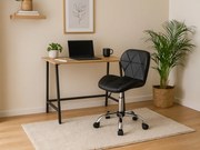 Zestaw do biura stół TAYLOR SONOMA 100x50 cm + krzesło biurowe AVOLA z ekoskory czarny