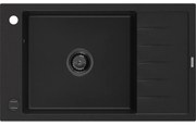 Mexen Elias zlewozmywak granitowy 1-komorowy z ociekaczem 795 x 480 mm, czarny, syfon czarny - 6511791005-77-B