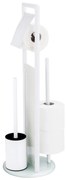 Biały stojak na papier toaletowy ze szczotką ze stali nierdzewnej Ravina – Wenko
