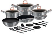Zestaw srebrnych garnków 17 elementów E8-R65