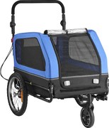 Przyczepa rowerowa SucceBuy dla Psa, Obciążenie 40 kg, Wózek dla Zwierząt Domowych 2 w 1, Rama Składana Łatwa z Kołem do Szybkiego Zwalniania