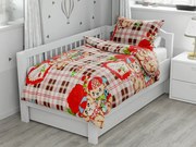 PrzytulneMieszkanie.pl PrzytulneMieszkanie.pl Pościel bawełniana do łóżeczka PIESEK I MIŚ brązowa