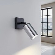 Kinkiety nowoczesny Glois, stal - 1 źródło światła 3000K - L.8 x H.18.5 cm - czarny/chrom