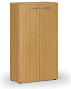 Szafa biurowa z drzwiami PRIMO WOOD, 800 x 420 x 1434 mm, buk