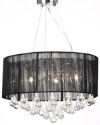 Czarny okrągły żyrandol z kryształami - 3X EX152 R7-M02