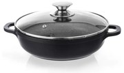Niski garnek z powierzchnią nieprzywierającą Pfluon Granit i szklaną pokrywką Orion Grande, ⌀ 28 cm