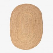 Dywan Owalny 100x140 Cm Z Naturalnego Juty Tempo Yute - Sklum