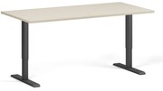 Biurko z regulacją wysokości, 160x80 cm, 2 silniki, czarna podstawa, brzoza