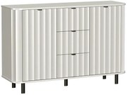 Biała ryflowana komoda z 3 szufladami R3-A85