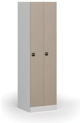 Szafka ubraniowa S1 wąska, 2-drzwiowa, 1850 x 500 x 500 mm,  zamek RFID, drzwi beżowe