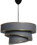 Lampa wisząca w antracytowo-złotym kolorze z tekstylnym kloszem ø 40 cm Couper – Opviq lights