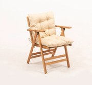 Kremowy drewniany fotel ogrodowy – Floriane Garden