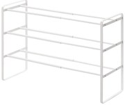 Biała półka regulowana na buty z 3 poziomami YAMAZAKI Maebashi