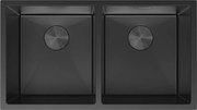 Mexen Binox zlewozmywak stalowy 2-komorowy 800 x 450 mm, czarny - 6421802000-70