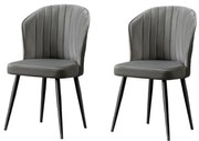 Zestaw krzeseł do jadalni Rubi Grey and Black, 2 szt.