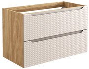 Szafka pod umywalkę LUXOR BEIGE 82-90-2S 90cm dąb olejowany/beżowa COMAD