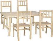 Zestaw mebli ogrodowych z drewna tekowego : stół dł. 180 cm i 4 krzesła - Jasny naturalny - TULUM od MYLIA