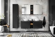 Szafka pod umywalkę nablatową SANTA FE BLACK 60 cmx2+ regał 20cm- zestaw z blatem 140cm COMAD