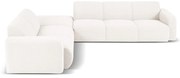 Biały narożnik z materiału bouclé (lewostronny) Molino – Micadoni Home