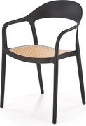 Krzesło K530 czarne/beżowe z tworzywa PVC