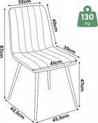 2x Welurowe krzesło tapicerowane pikowane Czarne LIVO Czarne nogi