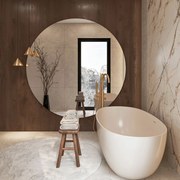 Lustro okrągłe wiszące bezramowe oszlifowane bez oświetlenia MOON XXL | Różne rozmiary | Różne kolory szkła : Kolor tafli szkła - Srebrny, Średnica - 160 cm