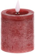 Świeczka z oświetleniem LED i timerem, czerwony, parafina, 10 cm