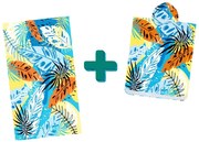 Zestaw plażowy SUMMER FRESH – ręcznik plażowy 100×180 cm i ponczo 80×145 cm, kolorowy